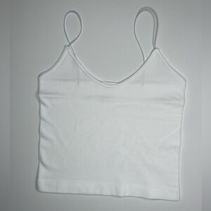 Dynamic Super Stretchy Ribbed White Forever Tank